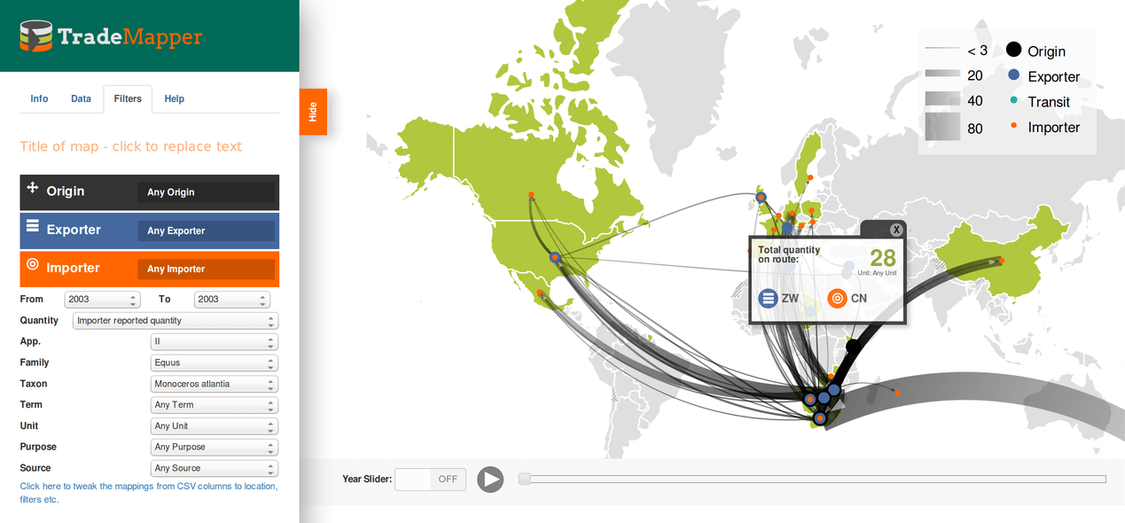 Trademapper - interactive data visualisation tool for WWF and Traffic